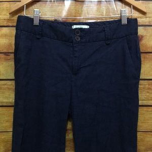Elevenses navy blue linen blend pant US6